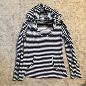 Eddie Bauer Black and White Stripped Hoodie